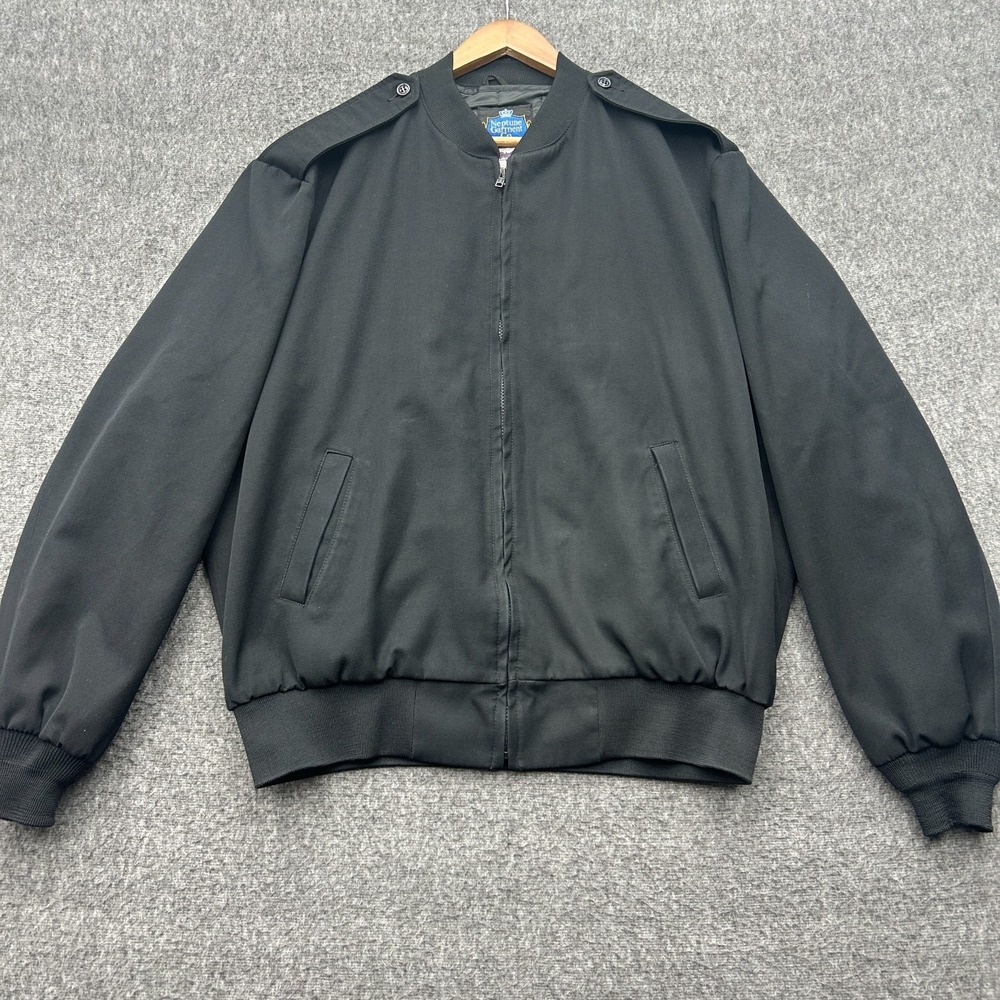 Vintage Neptune Garment Co Jacket 48 Officer Wool Thinsulate‎ Zip Liner Black